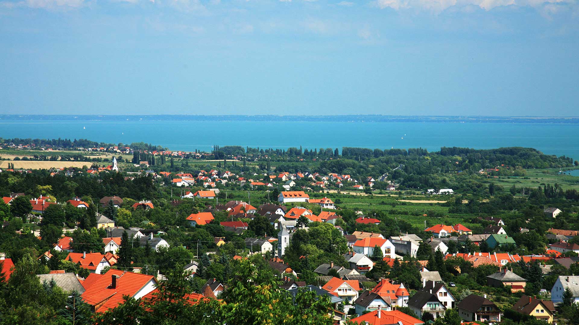 A domboldalban lévő ingatlanok majd mindegyike balatoni panorámás